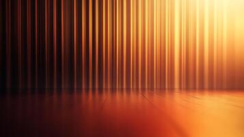Warm vertical lines and surface reflect golden light, creating a minimalist backdrop perfect for product placement or abstract design. photo