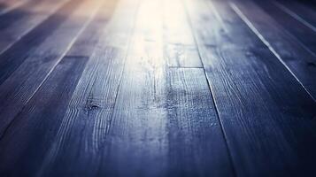 Wooden planks with a shiny finish create a sleek and modern surface, reflecting light and adding depth to the texture. photo