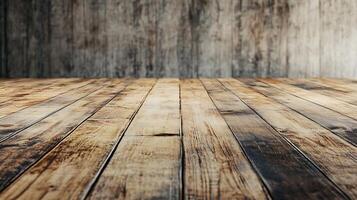 Rustic wooden surface with parallel planks. Aged wood texture with a rough, weathered finish. A background for product photography. photo