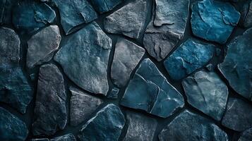 A captivating close-up showcases the rugged texture of various sized stones, arranged to form a visually textured surface. photo