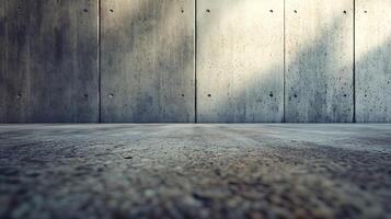 Concrete walls with sunlight casting shadows create a minimalist aesthetic. A modern and textured background with a raw and urban vibe. photo