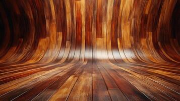 Abstract wood background, perfect for product mockups. Its smooth texture adds an organic touch, bringing warmth and visual appeal. photo