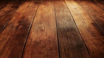 Warm, inviting wooden floor with rich tones and texture, perfect for creating a cozy and natural atmosphere in any space. 125 characters. photo