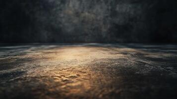 Dramatic lighting illuminates a textured concrete surface against a dark, moody backdrop, creating a sense of depth and mystery. photo