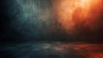 Dramatic textured backdrop with contrasting blue and orange gradients. Ideal for artistic presentations or striking visual projects. photo