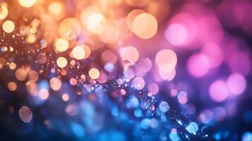 Abstract light bokeh with warm orange transitioning to cool blue tones, creating a vibrant and ethereal background perfect for any creative project. photo