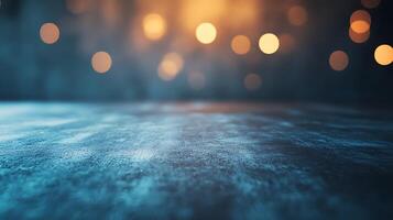 Abstract backdrop with blurred golden light spots against a dark textured surface, evoking depth and artistic impression. photo