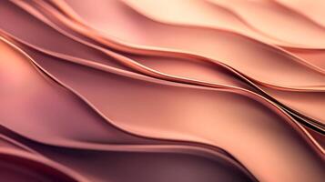 Abstract rose gold waves create a mesmerizing effect, ideal for backgrounds or designs. Subtle gradients and smooth textures give it depth. photo