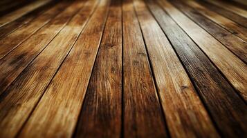 Wooden planks arranged in a parallel pattern showcase the natural wood grain and texture. Perfect for backgrounds and interior design visuals. photo