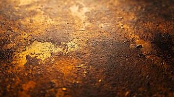 Textured abstract of gold and brown earth, showcasing a mottled surface and highlighting organic patterns and mineral-like formations. photo