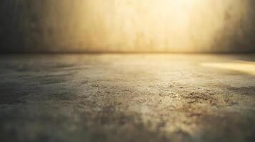 Minimalist scene featuring a textured surface and a wall bathed in soft, diffused light, creating a serene and abstract composition. photo