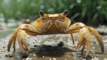A close-up view of a crab's shell photo