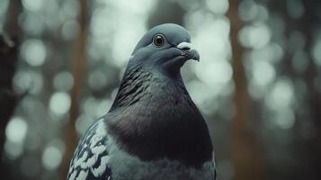 close-up of a pigeon's head photo