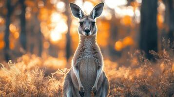 Kangaroo standing in a field photo