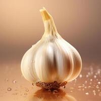 A close-up of a single clove of garlic photo
