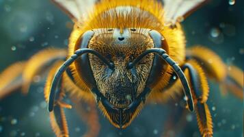 close-up of a bee's head photo