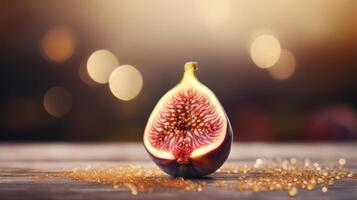A fresh fig with a bokeh background photo