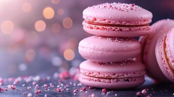 Pink Macaroons with Sprinkles on Top photo