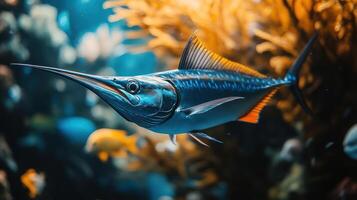 A large predatory fish with a distinctive bill photo