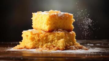 Stack of biscuits with powdered sugar photo