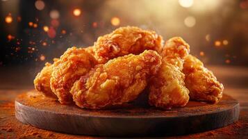 Delicious fried boneless chicken wings with a crispy coating photo