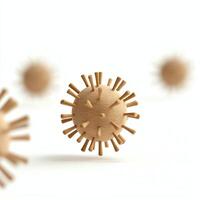 3D render of a virus with spike proteins. The illustration depicts a microbial entity, showcasing intricate details of its structure, perfect for educational and scientific use. photo