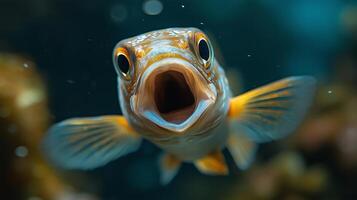 A fish with its mouth open and its mouth wide open photo