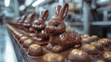 Gourmet Chocolate Bunny Factory Production photo