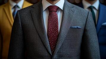 un hombre en un traje y Corbata en pie siguiente a Tres otro hombres foto