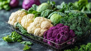 A basket of different types of vegetables photo