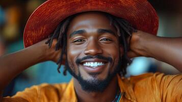 In his own unique style. Handsome young African man photo
