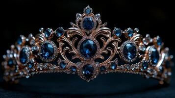 A tia with blue stones on it photo