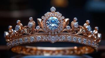 A beautiful crown with diamonds on it photo