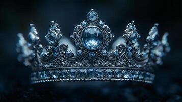 A crown is shown on a dark background photo