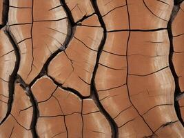A realistic macro capture of tree bark, showcasing its weathered patterns, deep grooves, and warm brown shades. photo