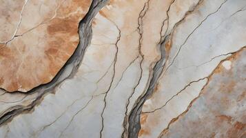 A polished river stone surface with slight imperfections, revealing natural mineral veins. photo