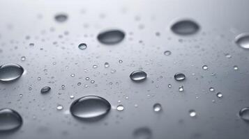 A detailed view of condensation droplets forming random, fluid shapes across a surface. photo