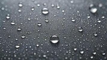 A high-resolution shot capturing the random spread of condensation droplets in various forms. photo