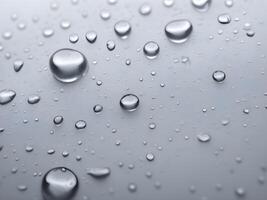A sharp-focus shot of condensation beads creating natural, spontaneous patterns. photo