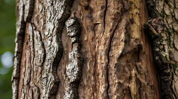 A macro photograph highlighting the intricate details of tree bark lifting away to reveal the layers beneath. photo