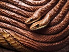 A high-resolution macro shot capturing the glossy sheen on a snakes overlapping scales. photo