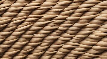 A sharp-focus image capturing the geometric arrangement of tightly woven straw fibers. photo