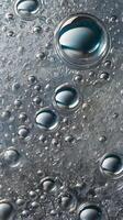 A macro shot of plastic wrap, revealing the fascinating, textured pattern of trapped air bubbles. photo
