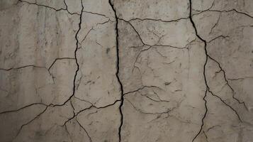 A textured close-up of an aged concrete wall, featuring small fractures and imperfections. photo