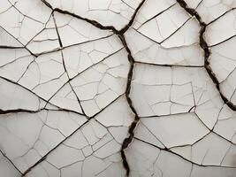 A high-resolution macro shot of aged ceramic glaze with fine, delicate cracks. photo