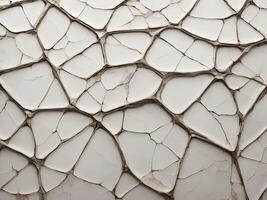 A macro shot of cracked ceramic glaze, showing delicate web-like patterns. photo