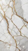 A high-detail macro image of natural marble, capturing its soft textures and flowing veins. photo