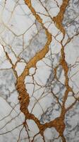 A luxurious macro capture of marble, displaying its natural vein patterns with clarity. photo