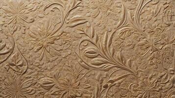 A crisp macro photograph highlighting the sophisticated texture of embossed craft paper. photo