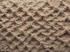 A detailed close-up of a vintage carpet with soft, unraveling threads. photo
